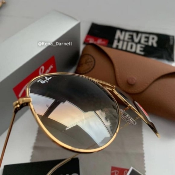 Gradient Brown RayBan Aviator RB3025 New - Picture 4 of 15